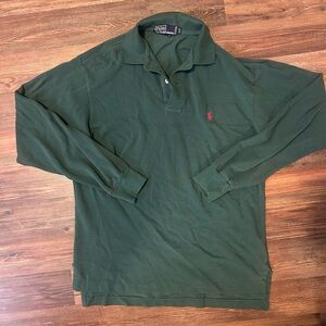 Vintage Ralph Lauren Green Long Sleeve Polo